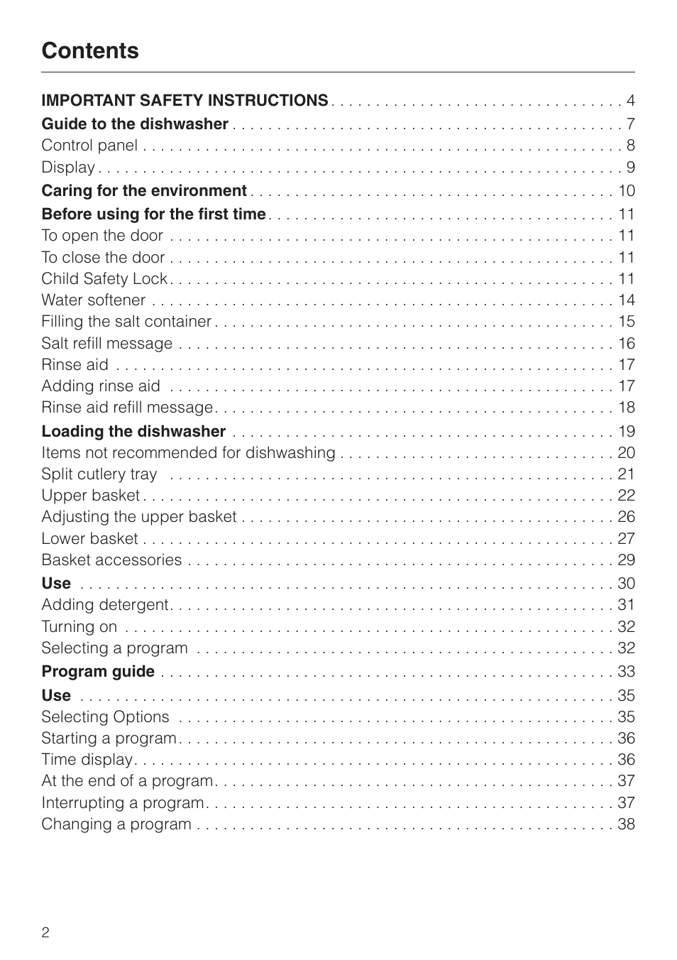 Miele LaPerla G 2830 SCi User Manual | Page 2 / 80