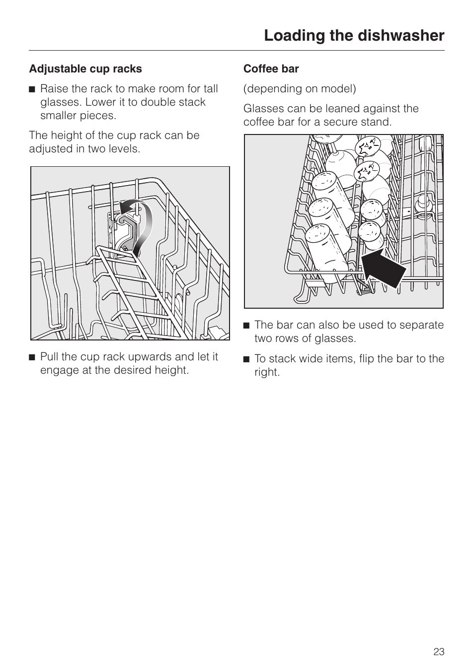 Loading the dishwasher | Miele LaPerla G 2830 SCi User Manual | Page 23 / 80