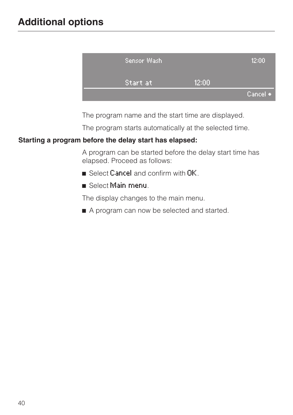 Additional options | Miele LaPerla G 2830 SCi User Manual | Page 40 / 80