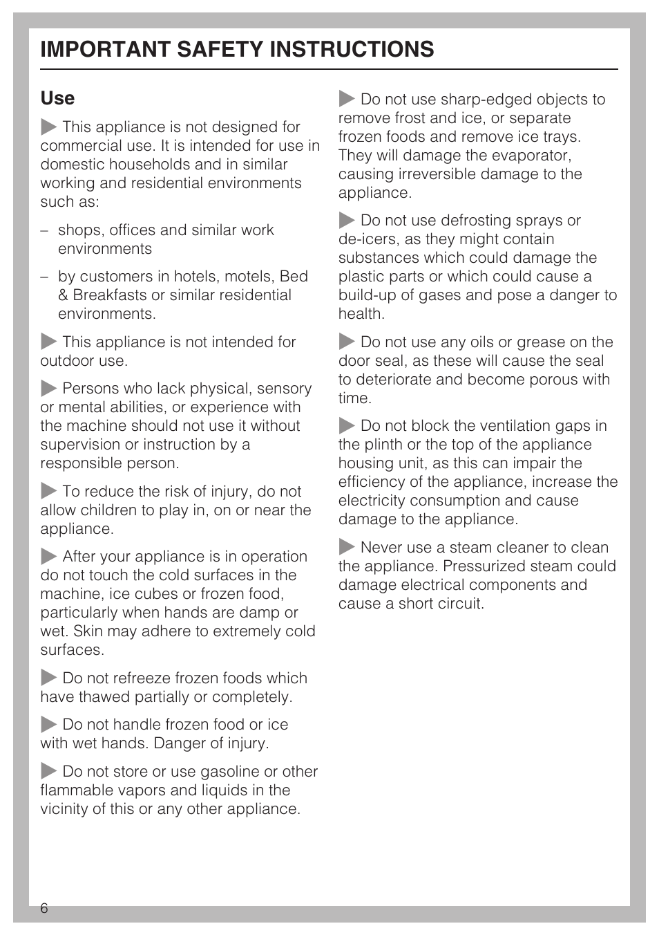 Important safety instructions | Miele KFN 9755 iDE EN User Manual | Page 6 / 60