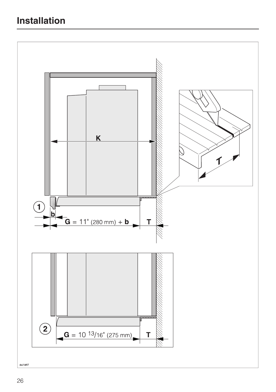 Installation | Miele DA 3180 EN User Manual | Page 26 / 40