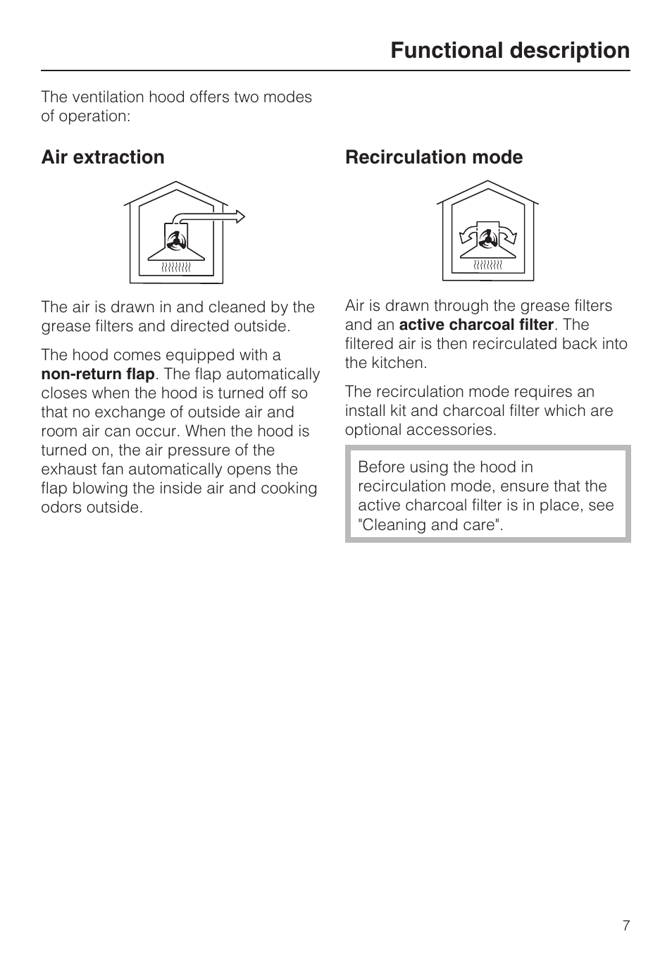 Functional description 7, Functional description | Miele DA 3180 EN User Manual | Page 7 / 40