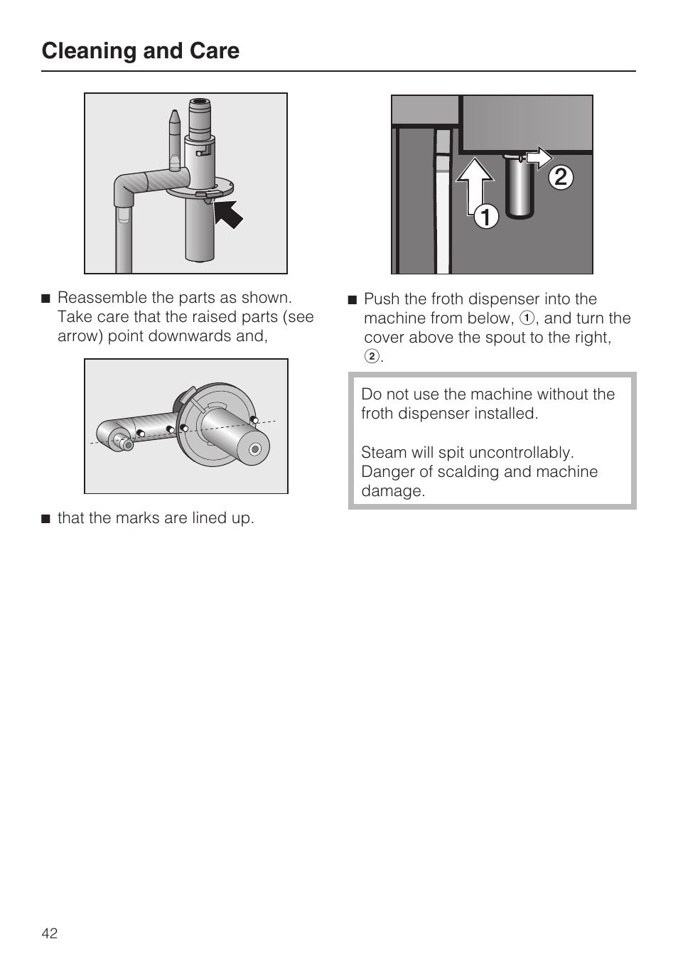 Cleaning and care | Miele CVA 4070 User Manual | Page 42 / 64