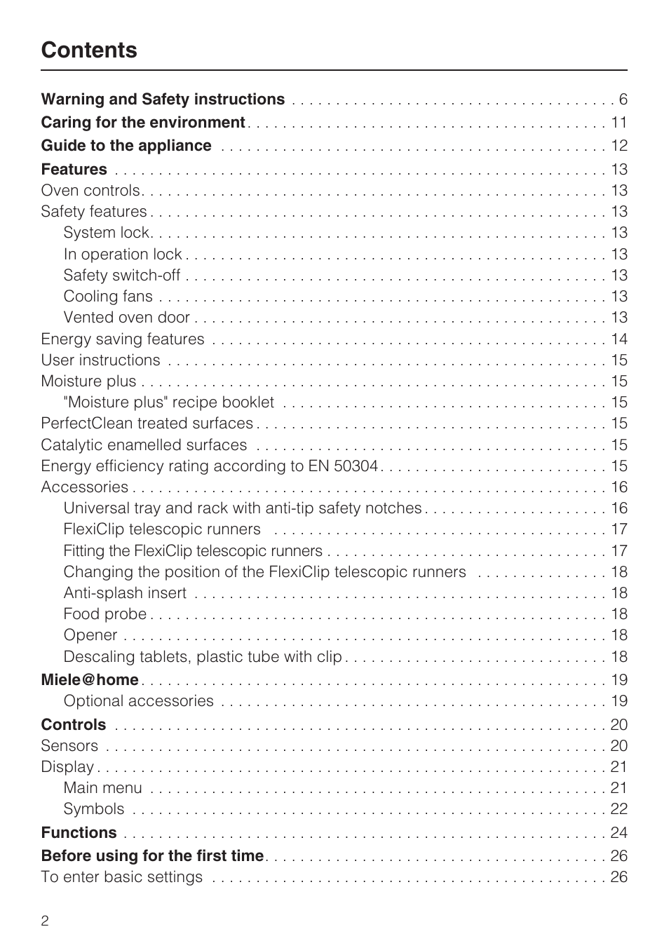 Miele H 5961 B User Manual | Page 2 / 84