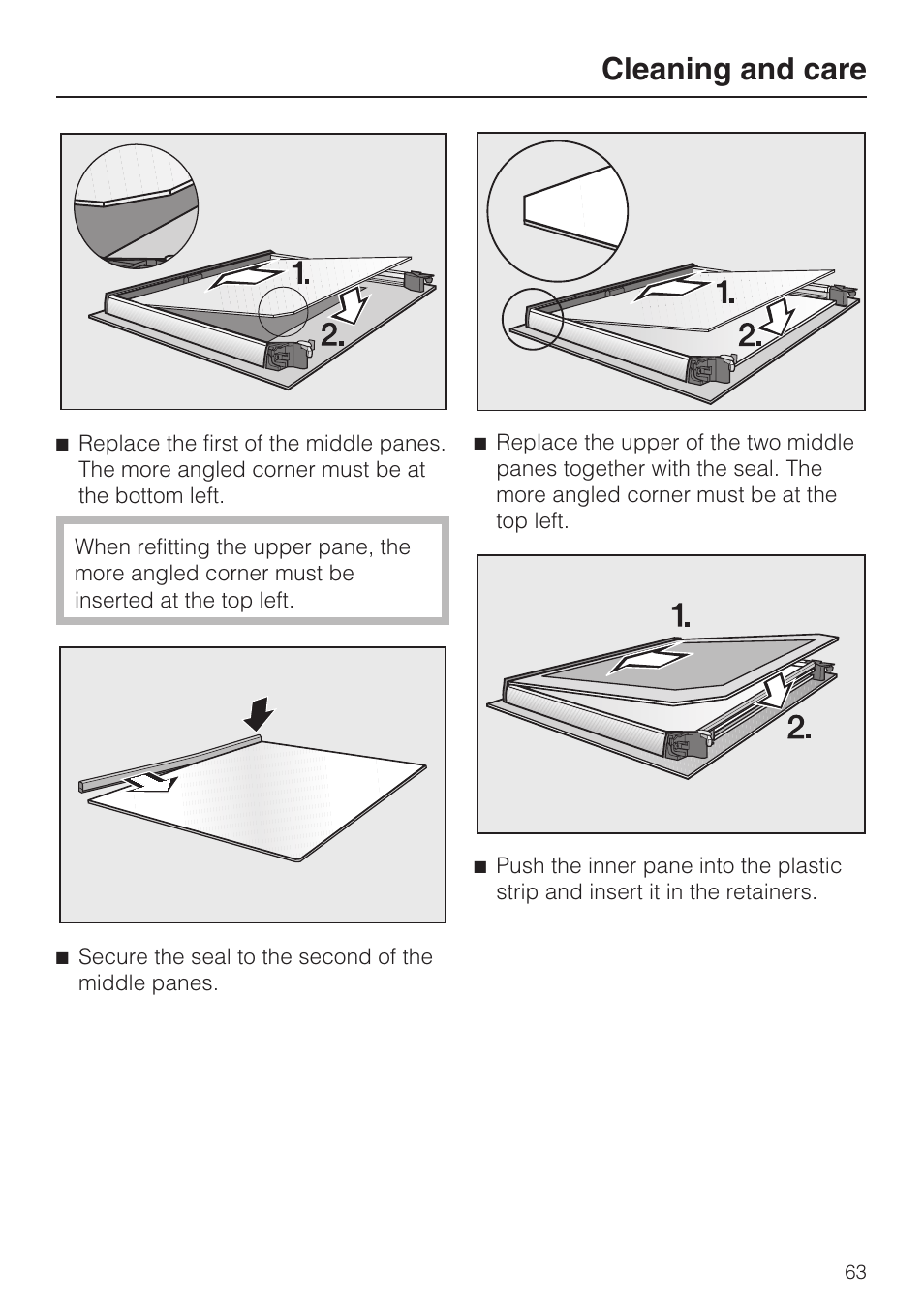 Cleaning and care | Miele H 5961 B User Manual | Page 63 / 84