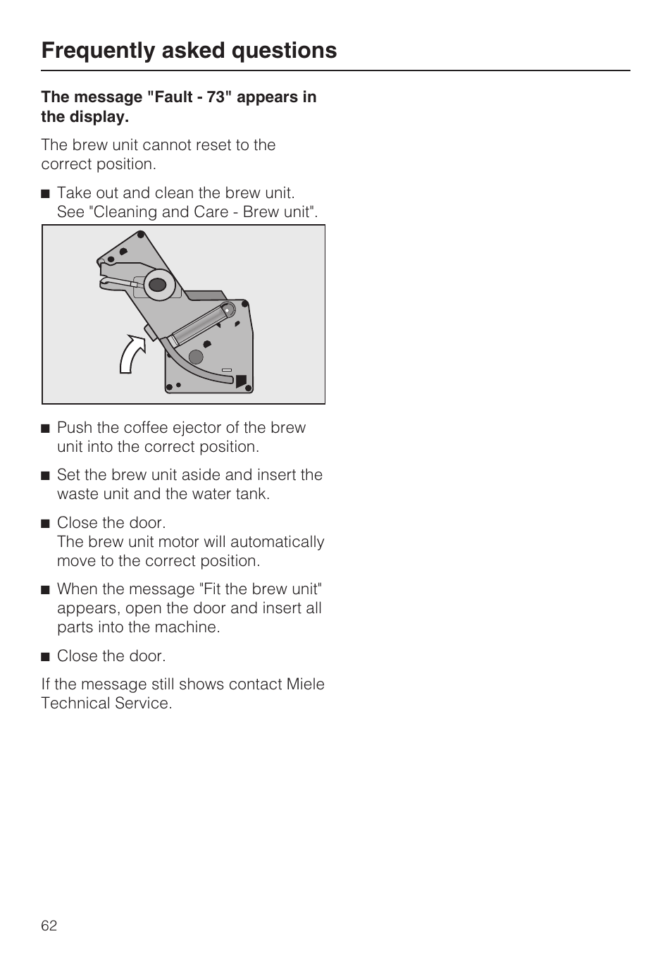 Frequently asked questions | Miele CVA 4068 User Manual | Page 62 / 72