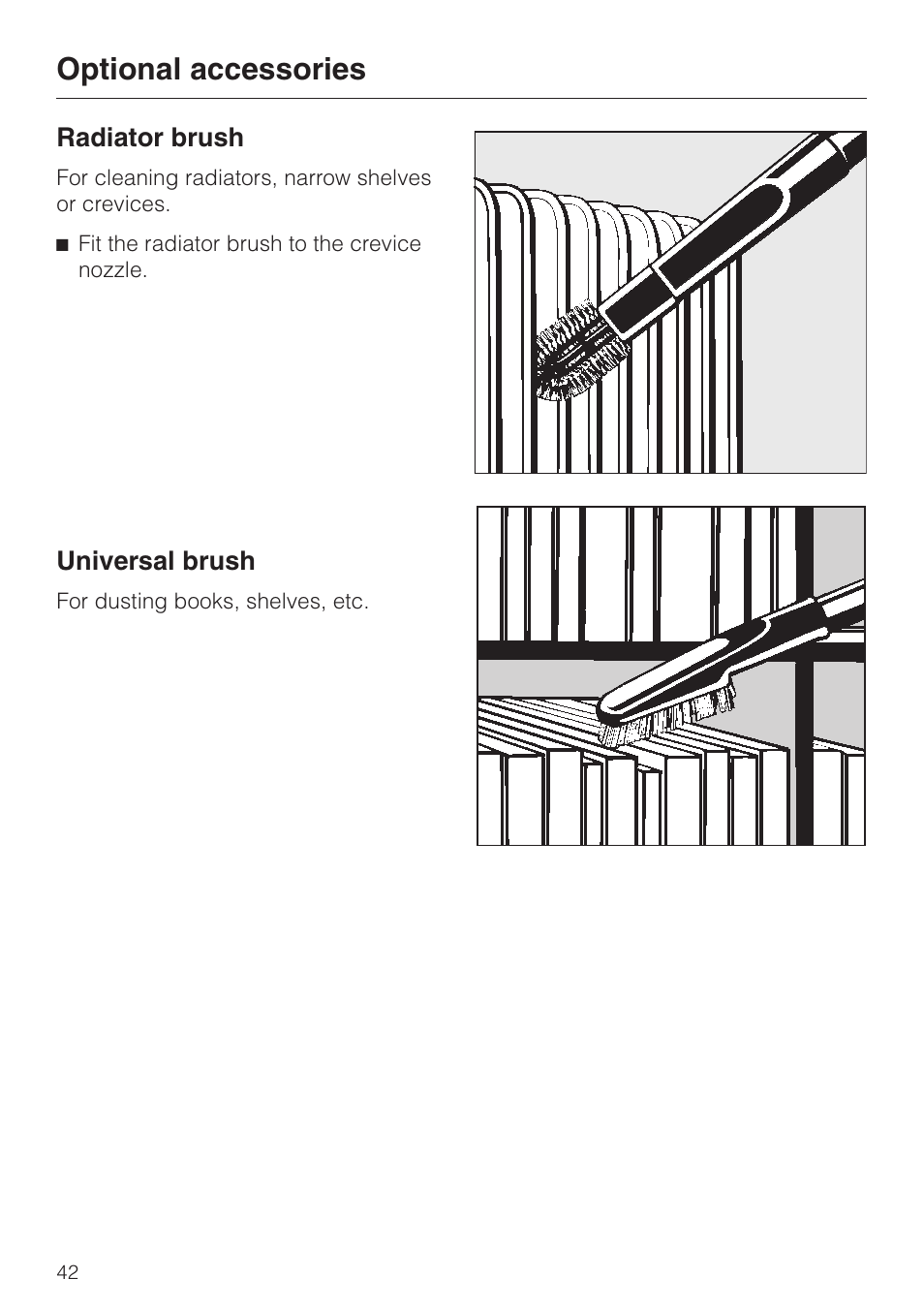 Optional accessories | Miele S 658 User Manual | Page 42 / 48
