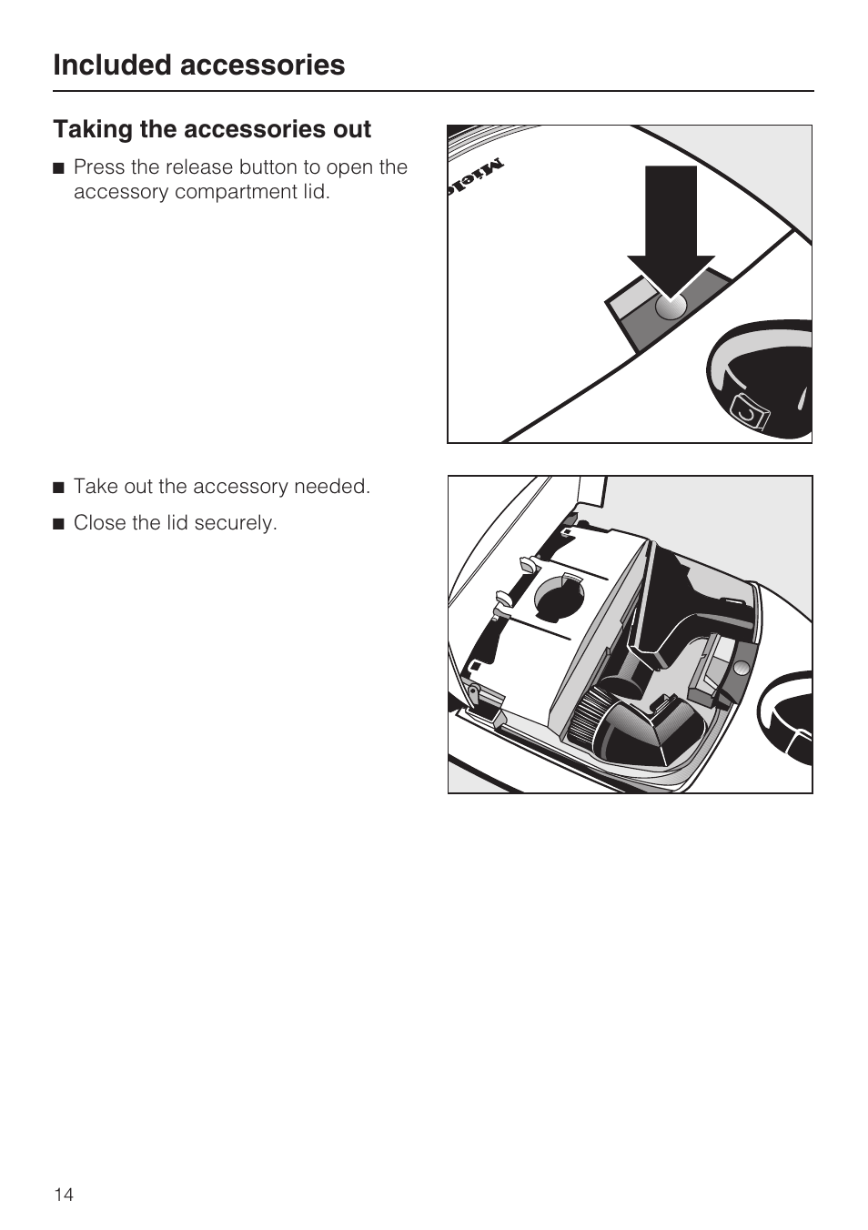 Included accessories | Miele S 700 User Manual | Page 14 / 44