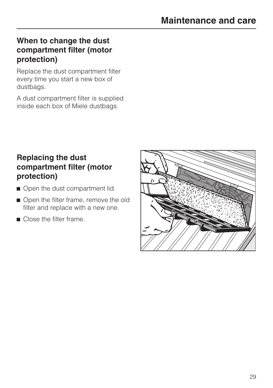 Maintenance and care | Miele S 700 User Manual | Page 29 / 44