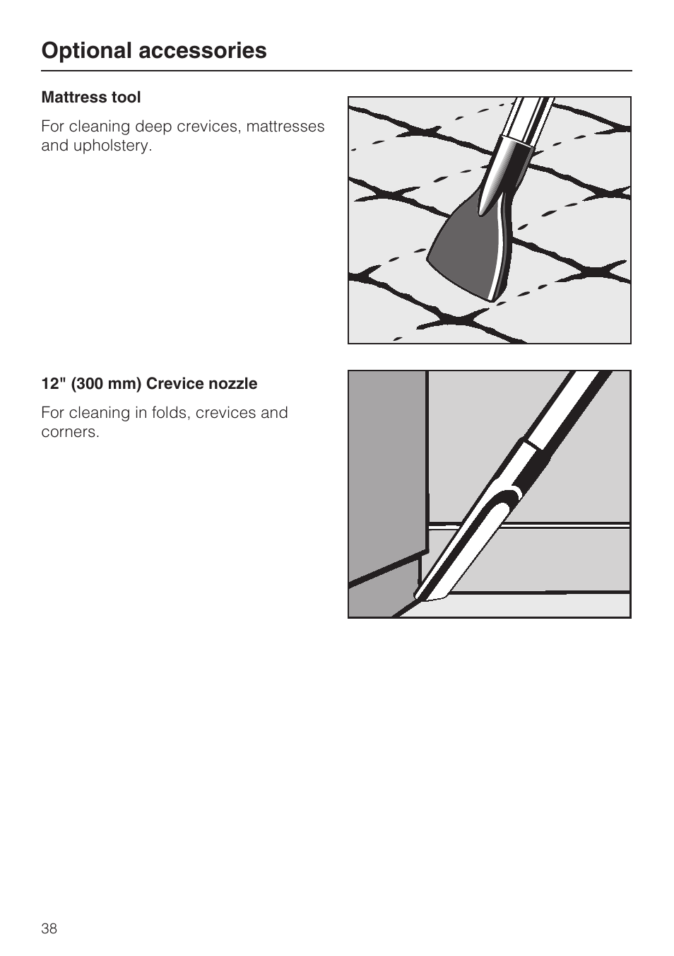 Optional accessories | Miele S 700 User Manual | Page 38 / 44