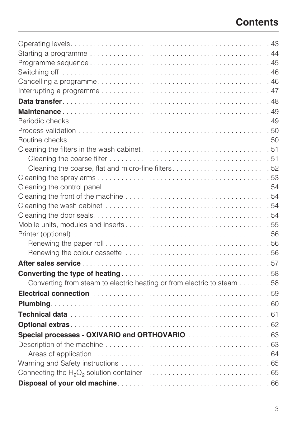 Miele G 7823 User Manual | Page 3 / 68