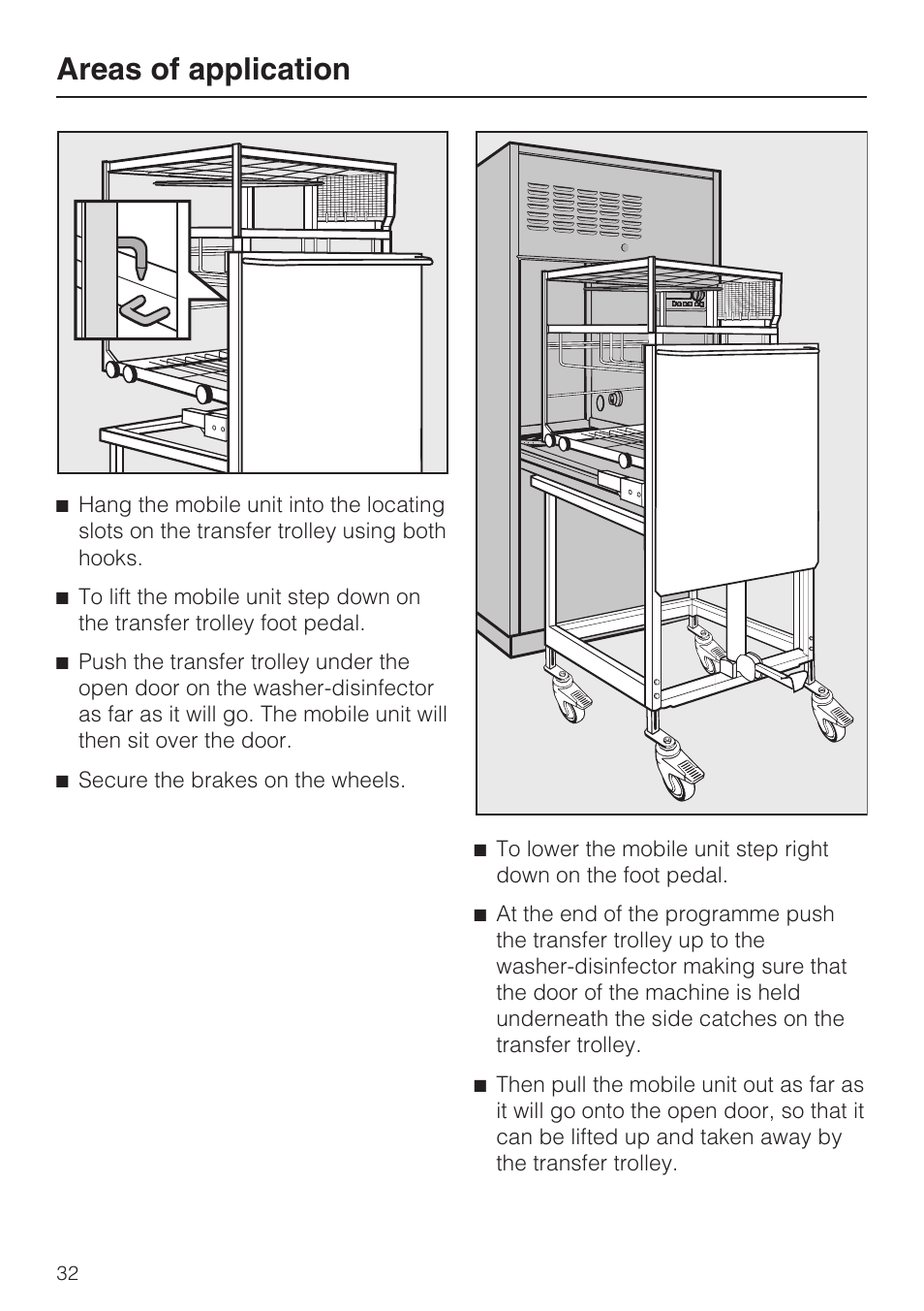 Areas of application | Miele G 7823 User Manual | Page 32 / 68