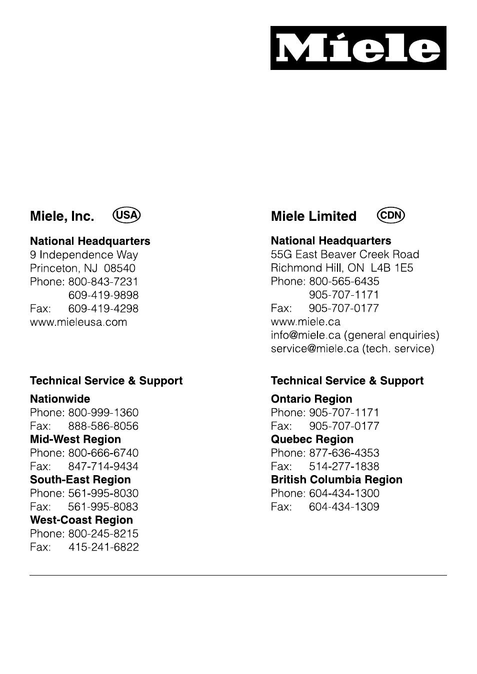 Miele DA270 User Manual | Page 36 / 36