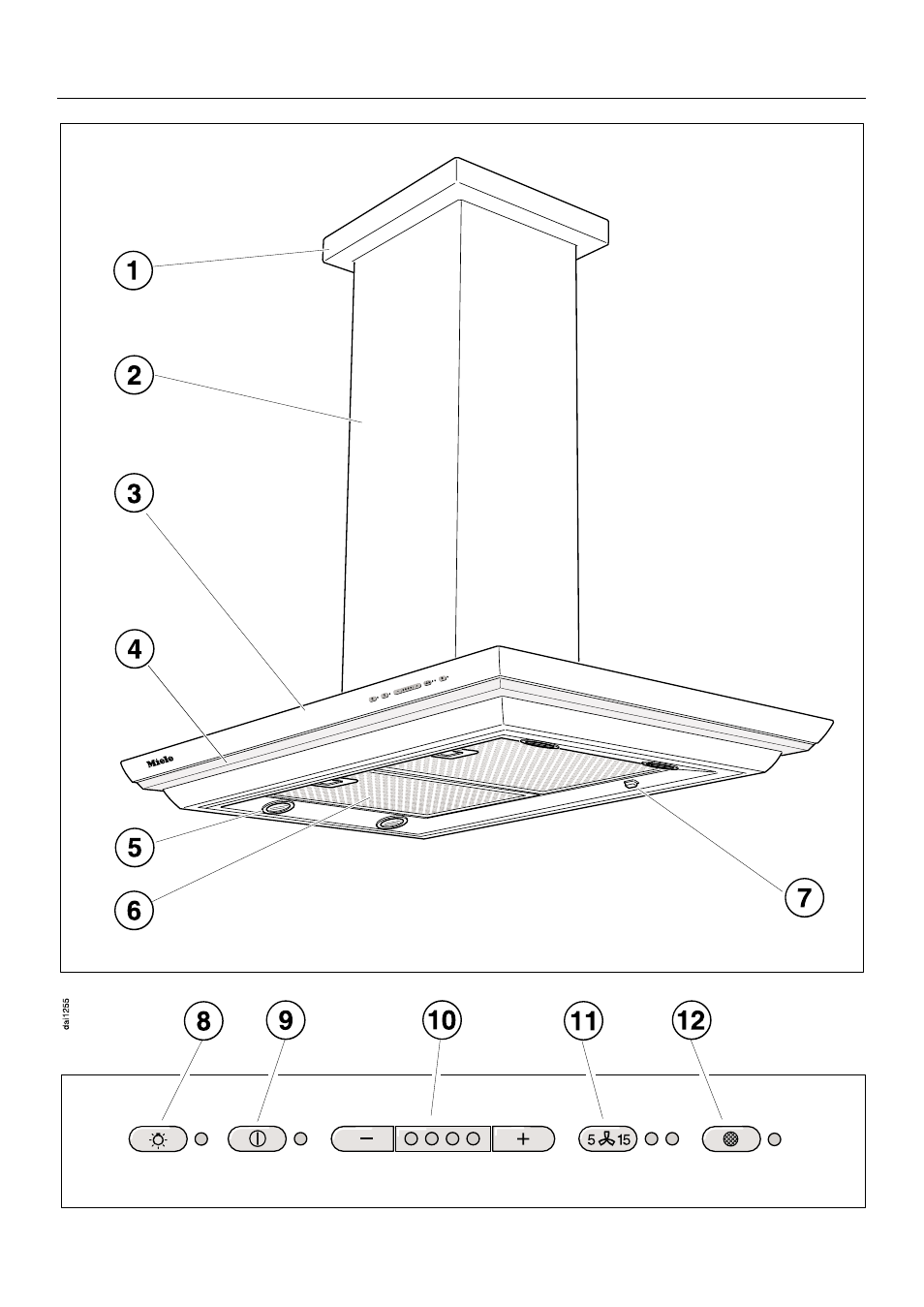 Guide to the hood 8, Guide to the hood | Miele DA270 User Manual | Page 8 / 36