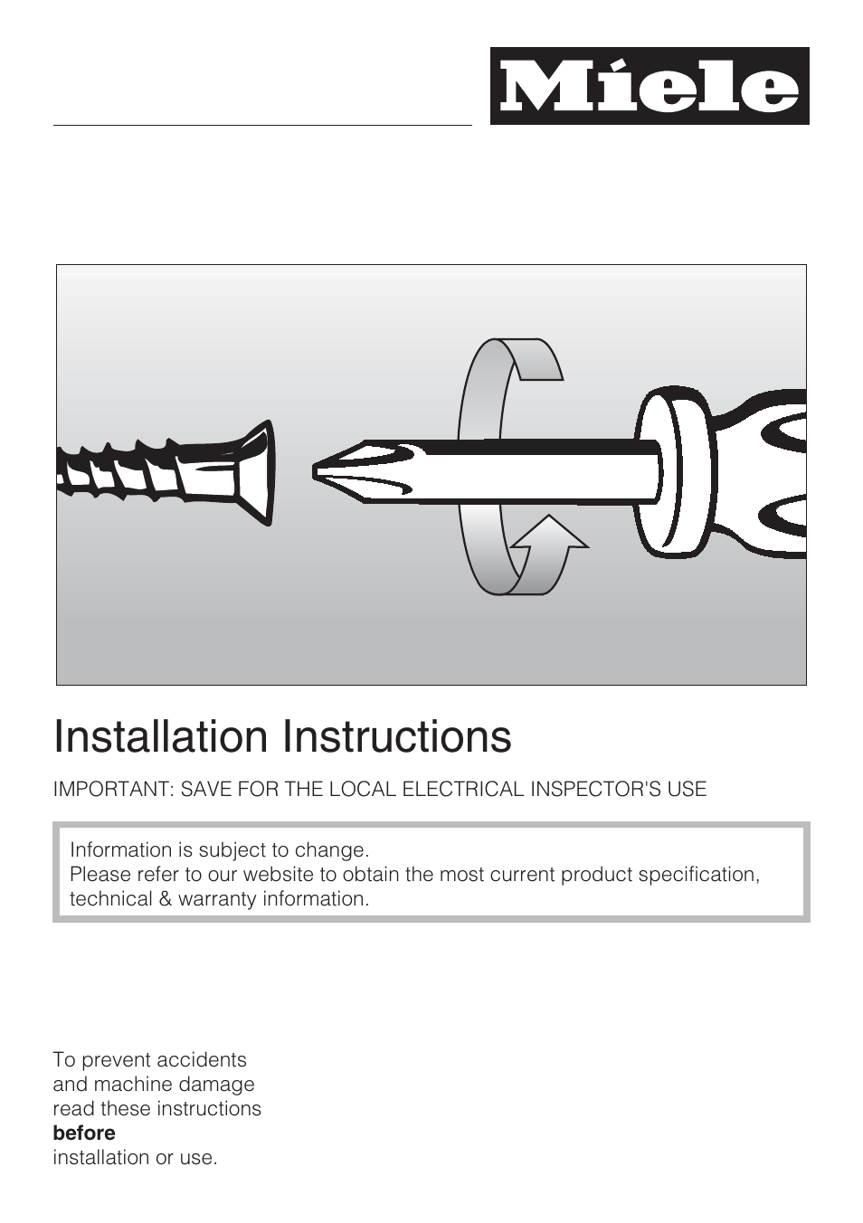 Installation instructions | Miele ESW 408X-14 User Manual | Page 23 / 44