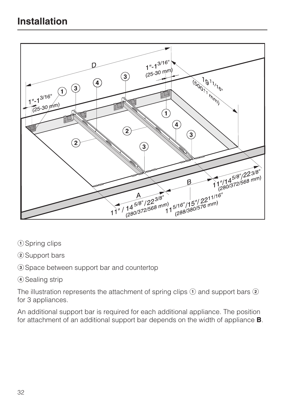 Installation | Miele GAS COMBISET CS 1012 User Manual | Page 32 / 44