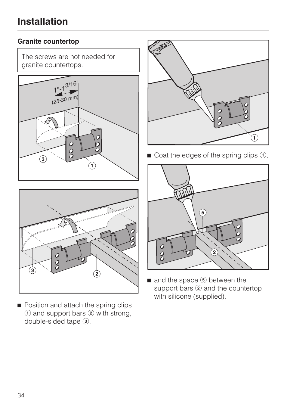 Installation | Miele GAS COMBISET CS 1012 User Manual | Page 34 / 44