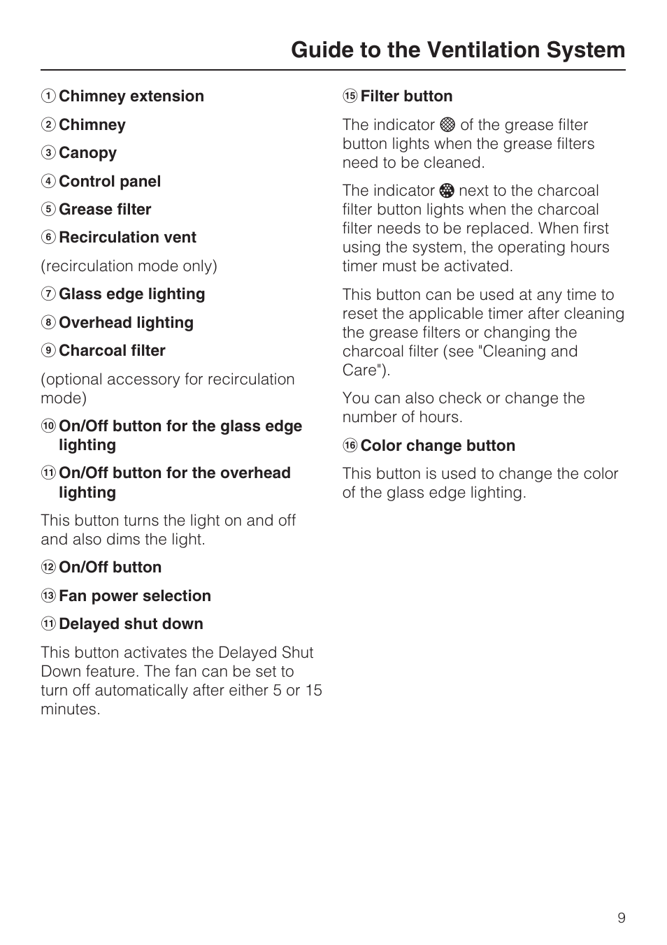 Guide to the ventilation system | Miele DA 6290 W User Manual | Page 9 / 40
