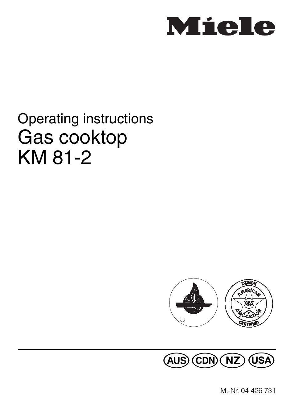 Miele GAS KM 81-2 User Manual | 44 pages