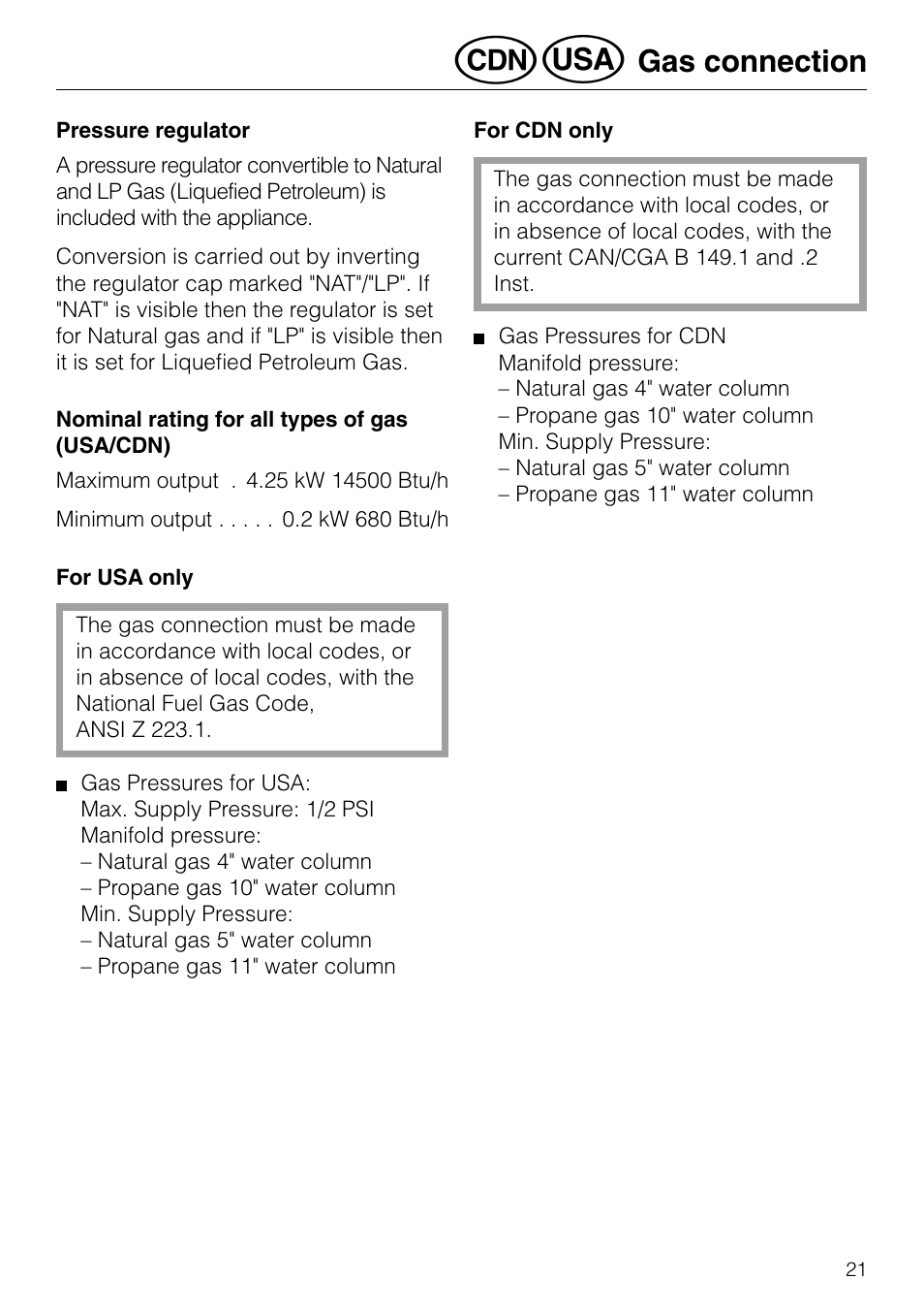 Miele GAS KM 81-2 User Manual | Page 21 / 44