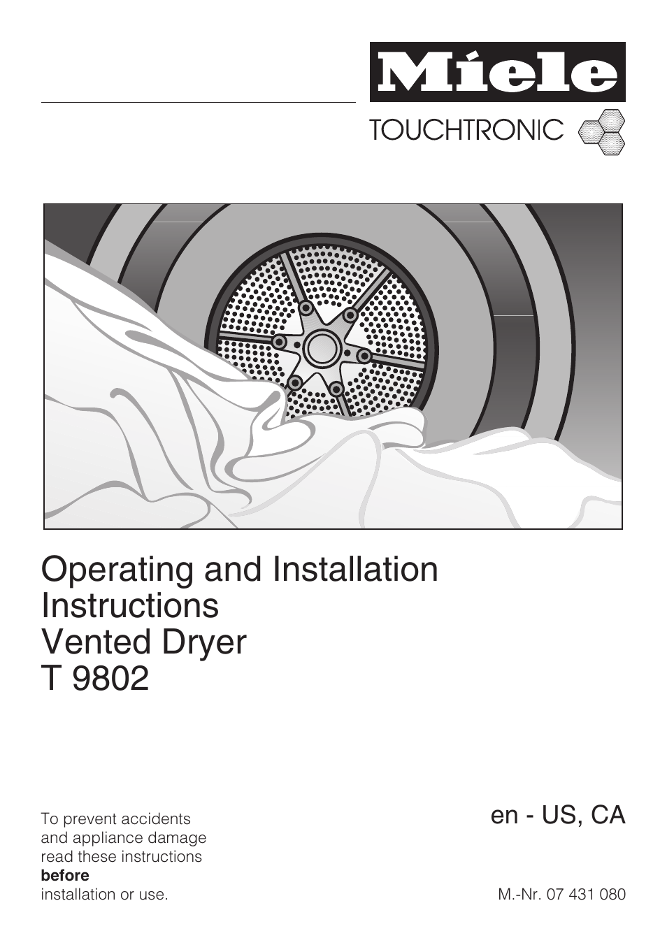 Miele TOUCHTRONIC T 9802 User Manual | 44 pages