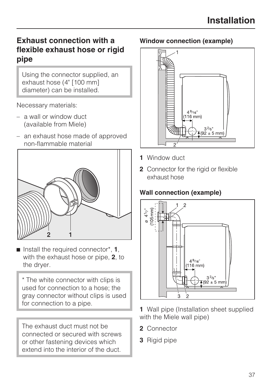 Installation | Miele TOUCHTRONIC T 9802 User Manual | Page 41 / 44