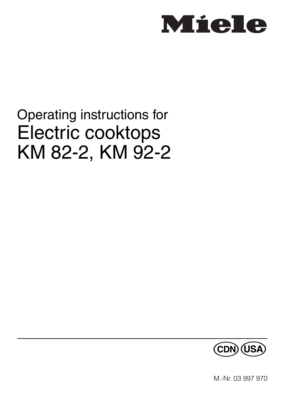 Miele KM82-2 User Manual | 24 pages
