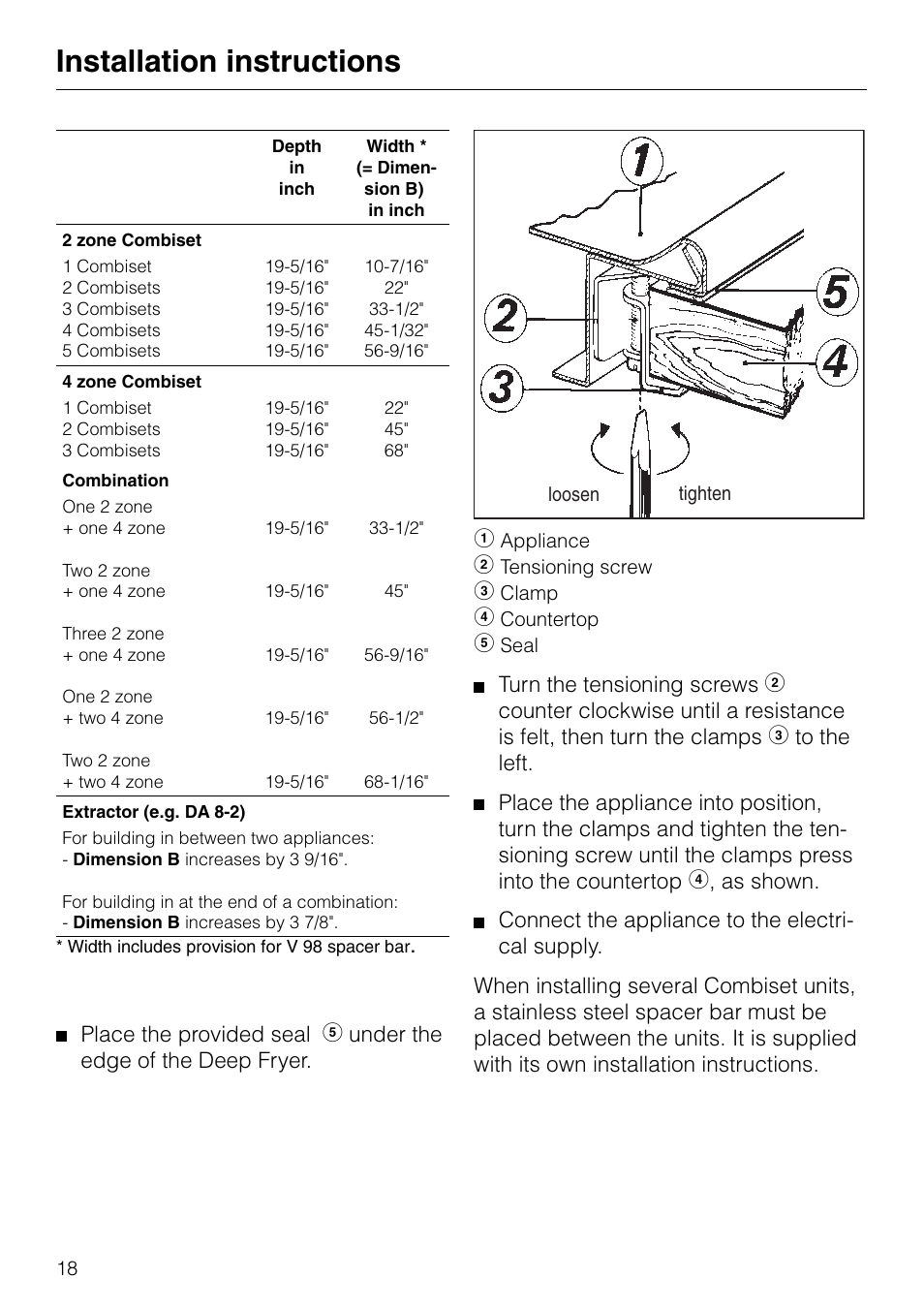 Installation instructions | Miele KM89-2 User Manual | Page 18 / 20