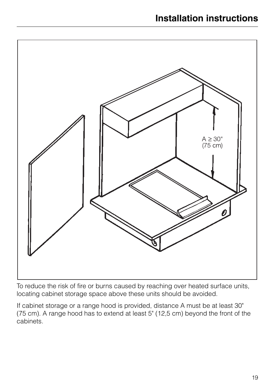 Installation instructions | Miele KM89-2 User Manual | Page 19 / 20