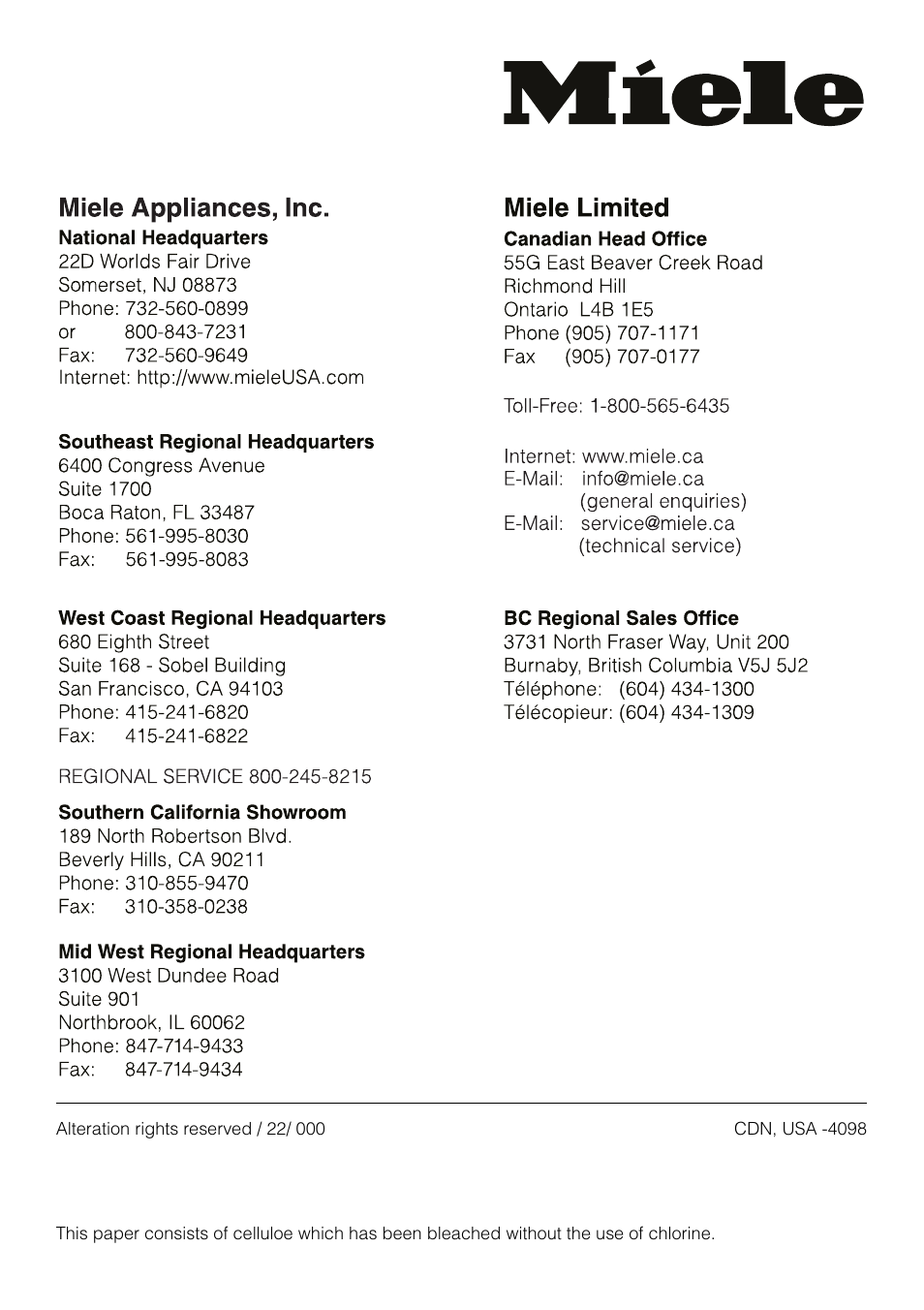 Miele KM89-2 User Manual | Page 20 / 20