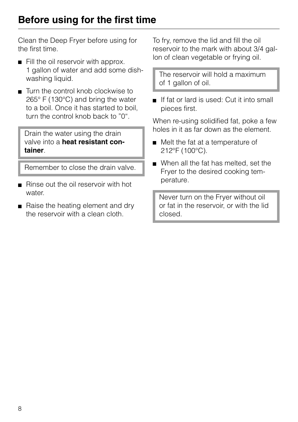 Before using for the first time | Miele KM89-2 User Manual | Page 8 / 20