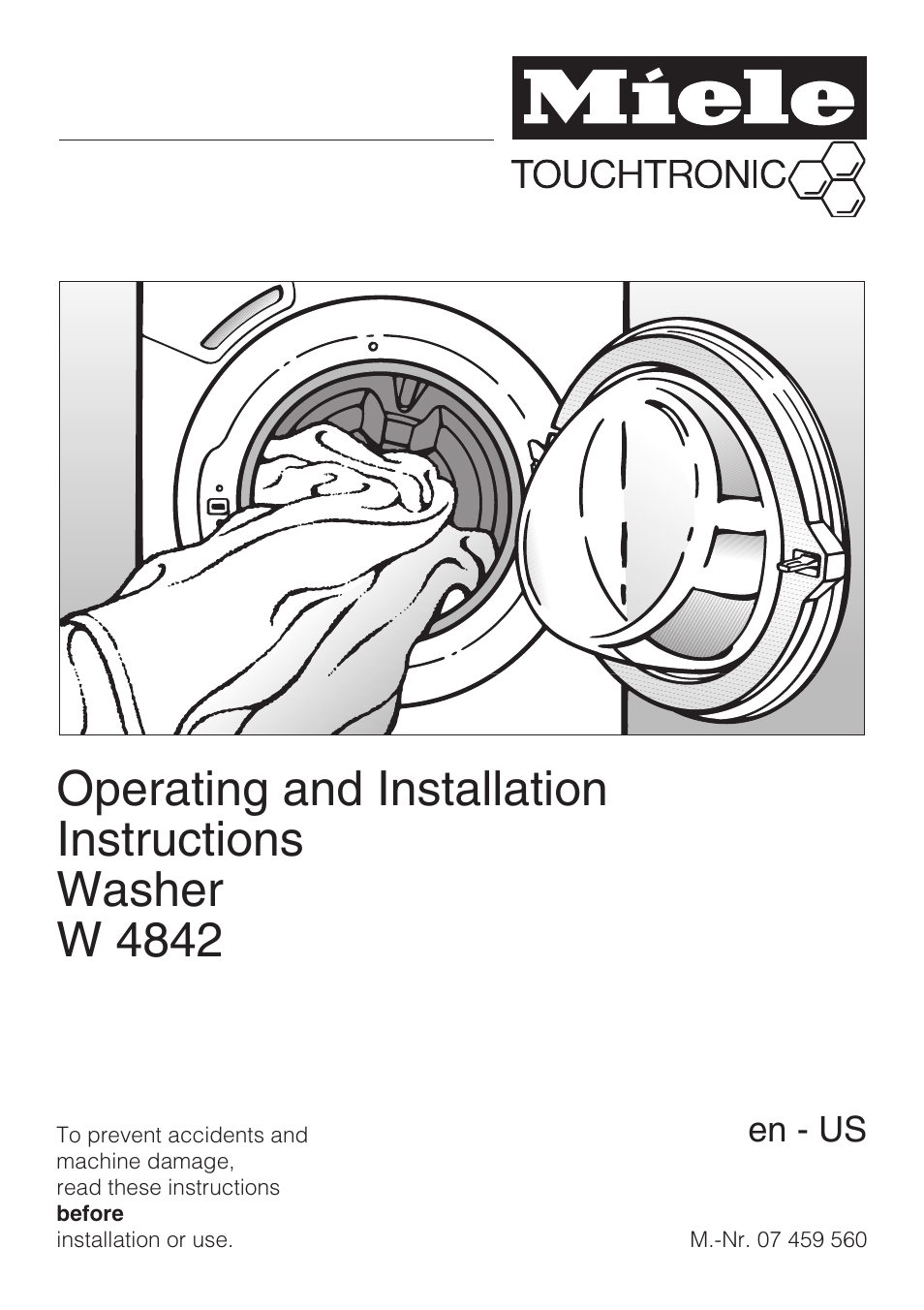 Miele TOUCHTRONIC W 4842 User Manual | 60 pages