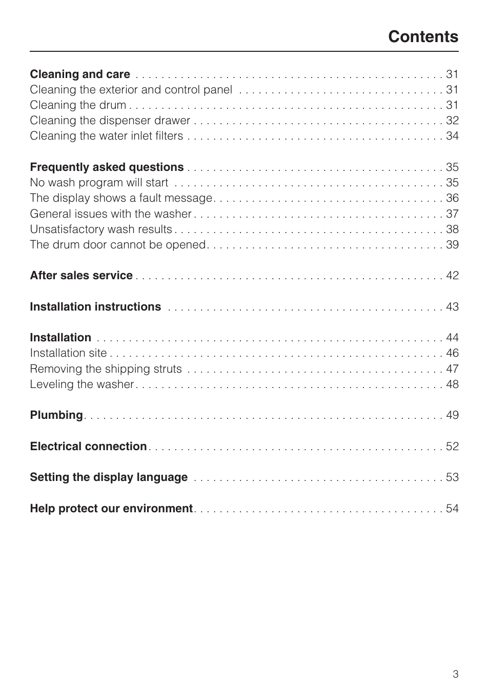 Miele TOUCHTRONIC W 4842 User Manual | Page 3 / 60