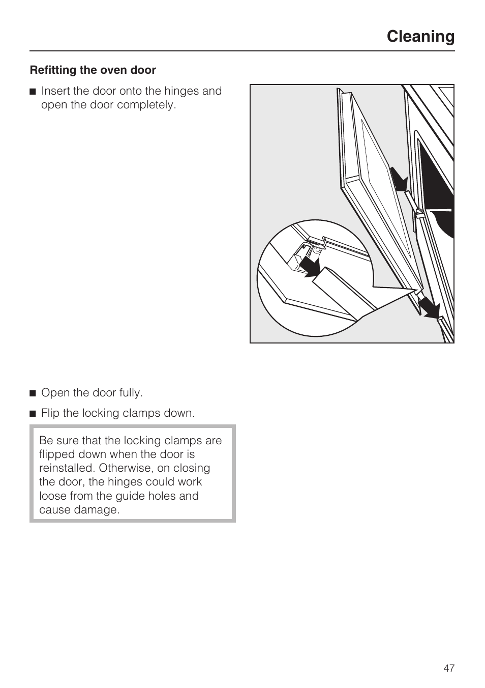 Cleaning | Miele H4742BP User Manual | Page 47 / 64