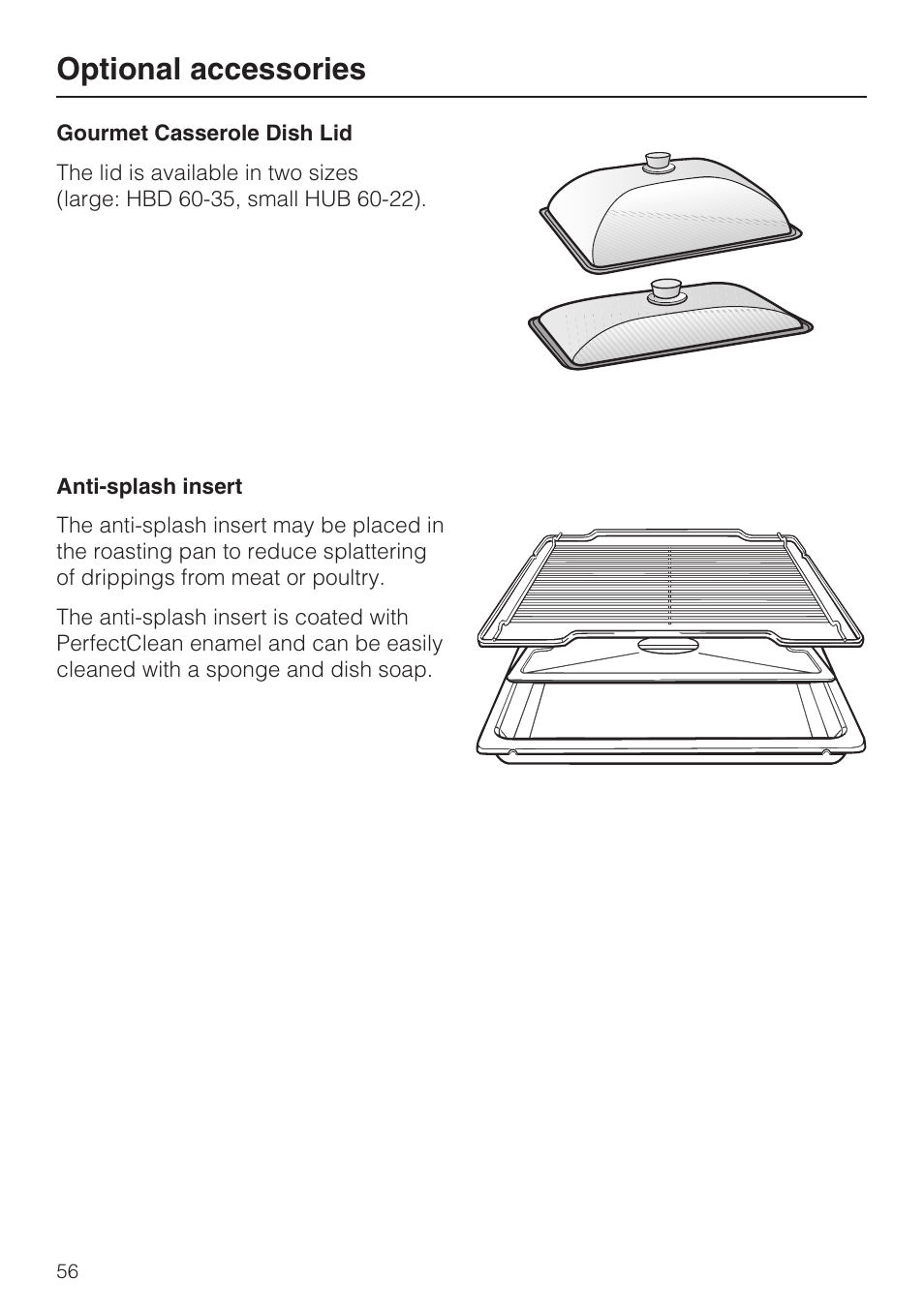 Optional accessories | Miele H4742BP User Manual | Page 56 / 64