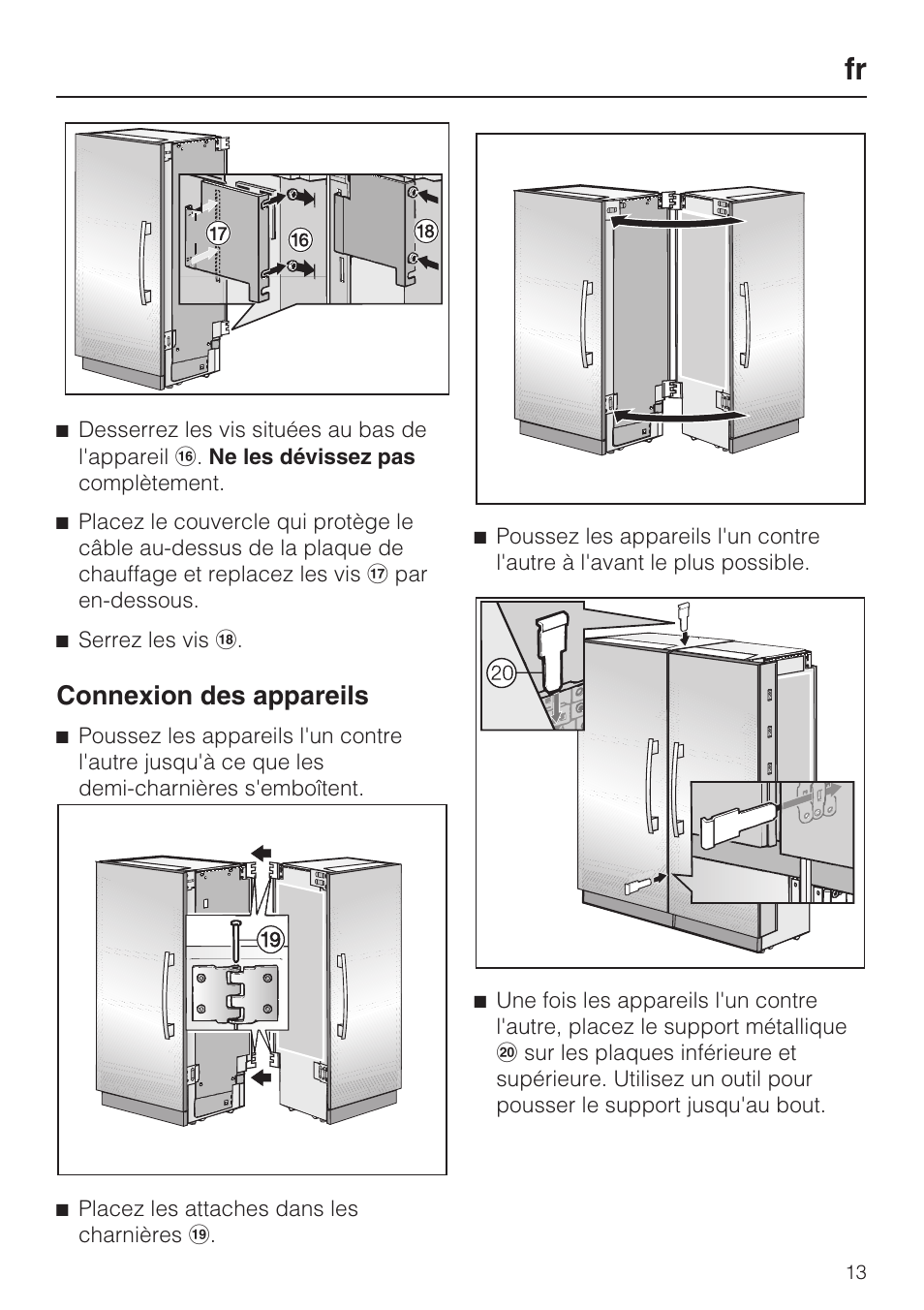 Connexion des appareils 13, Connexion des appareils | Miele 07 343 771 User Manual | Page 13 / 24