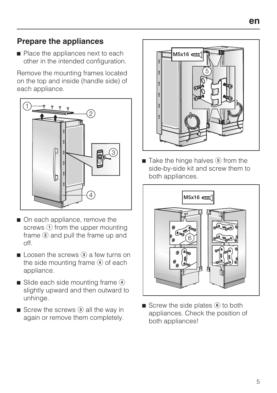 Prepare the appliances 5, Prepare the appliances | Miele 07 343 771 User Manual | Page 5 / 24