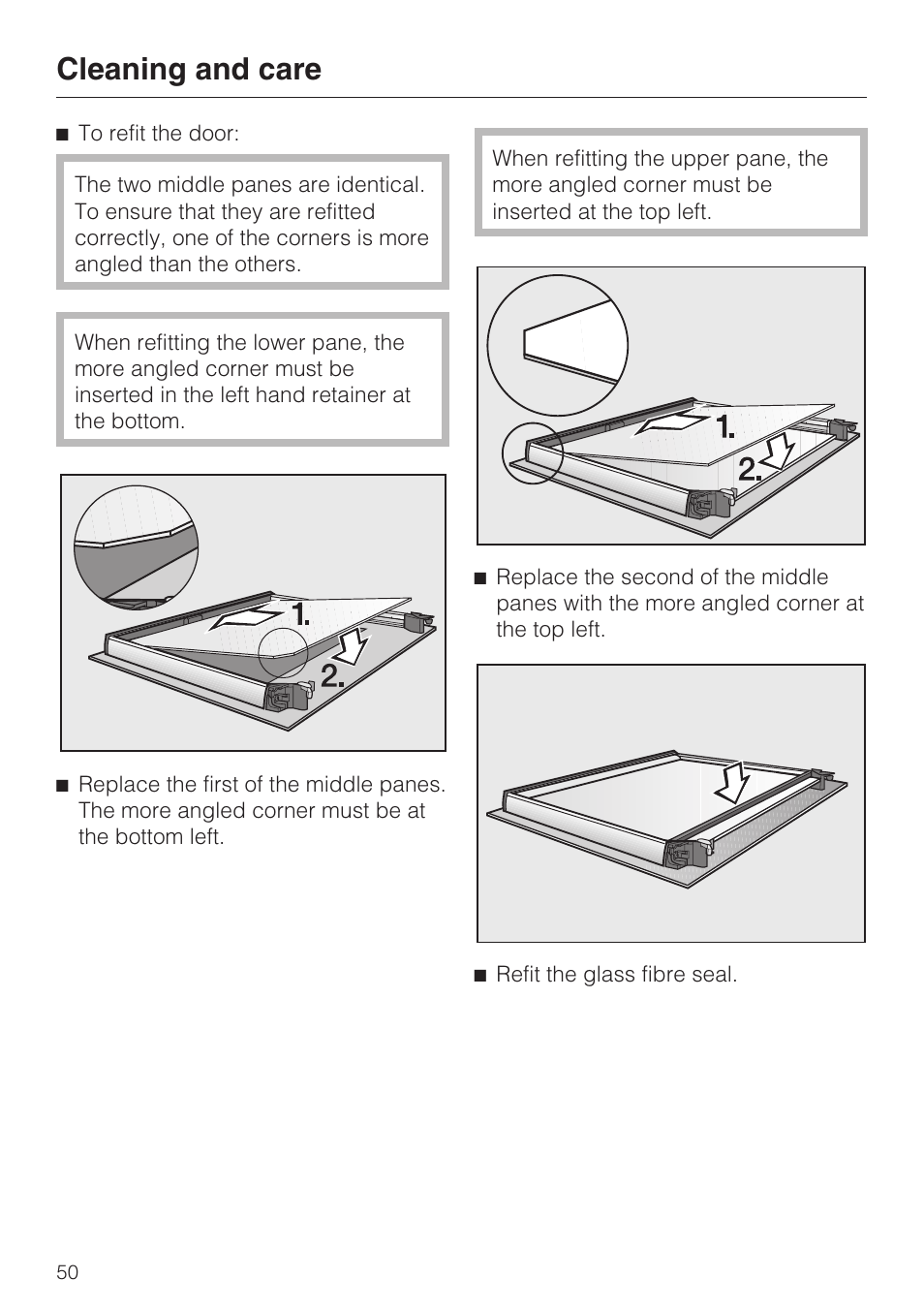 Cleaning and care | Miele H 5460-BP User Manual | Page 50 / 64