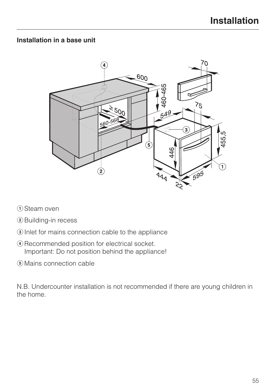 Installation | Miele DG4080 User Manual | Page 55 / 60