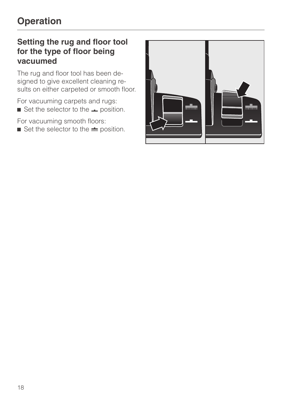 Operation | Miele S140 User Manual | Page 18 / 40