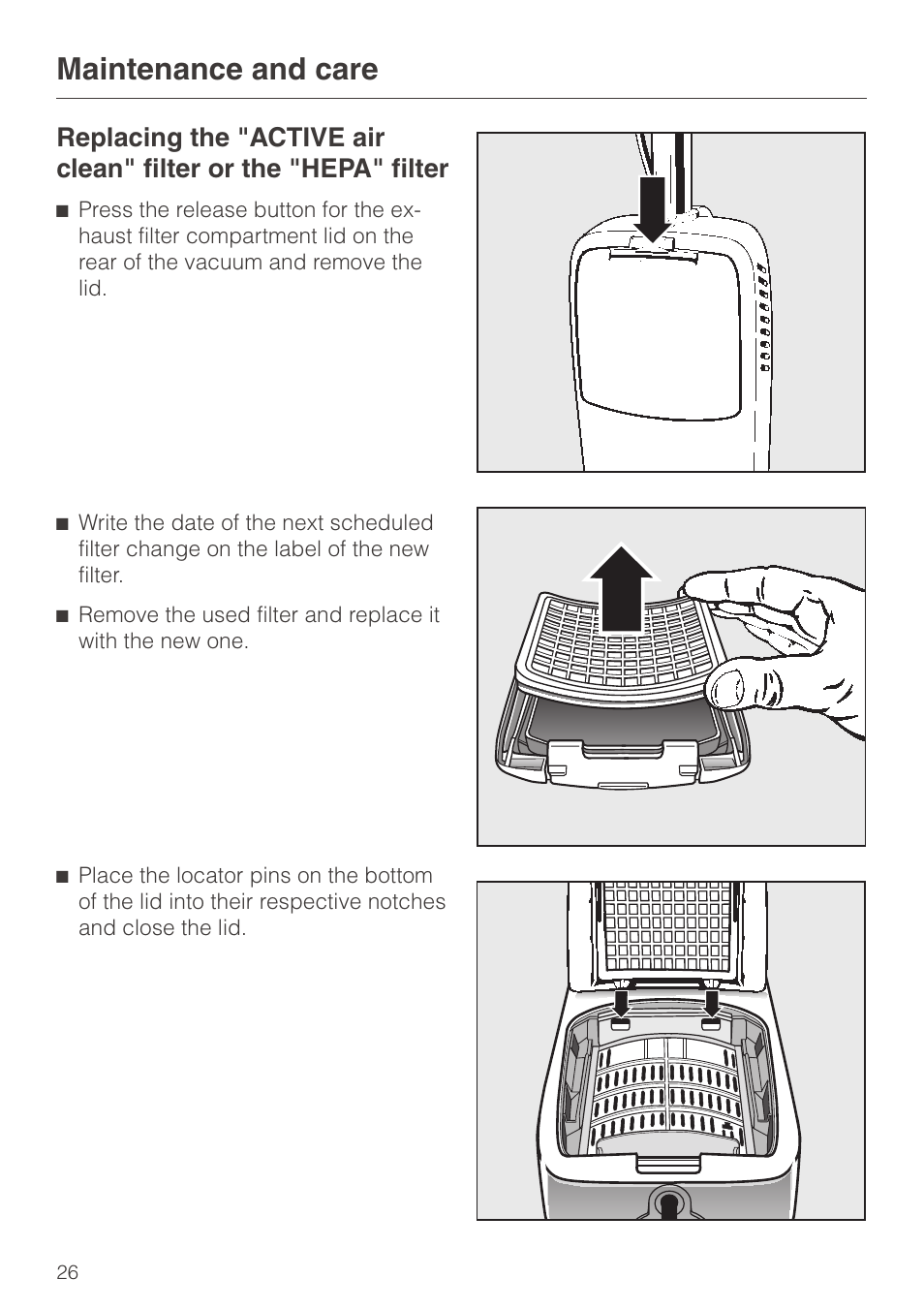 Maintenance and care | Miele S140 User Manual | Page 26 / 40