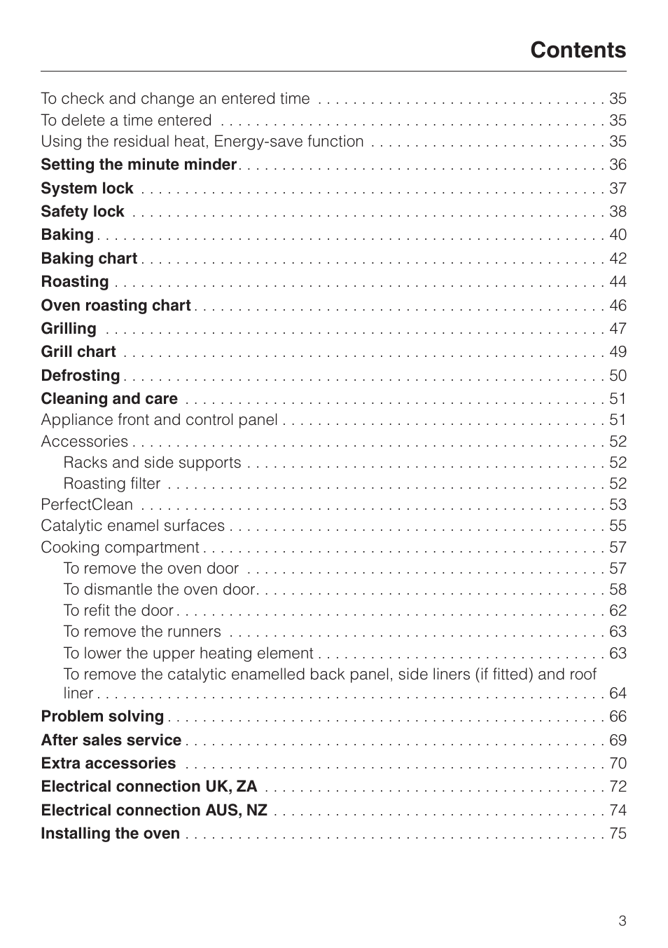 Miele H334B User Manual | Page 3 / 76