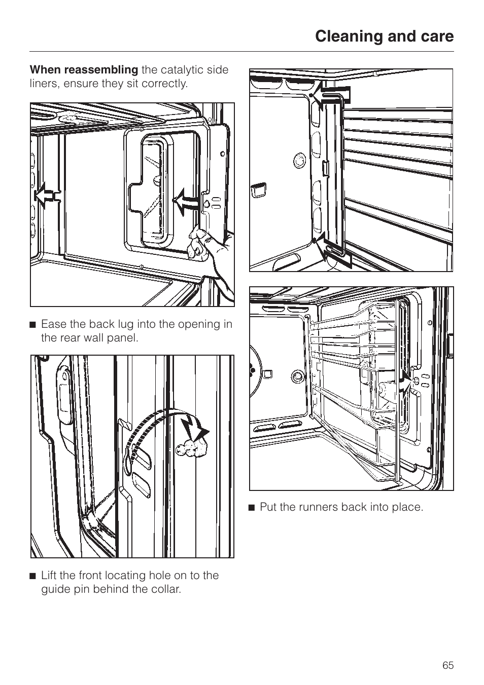 Cleaning and care | Miele H334B User Manual | Page 65 / 76