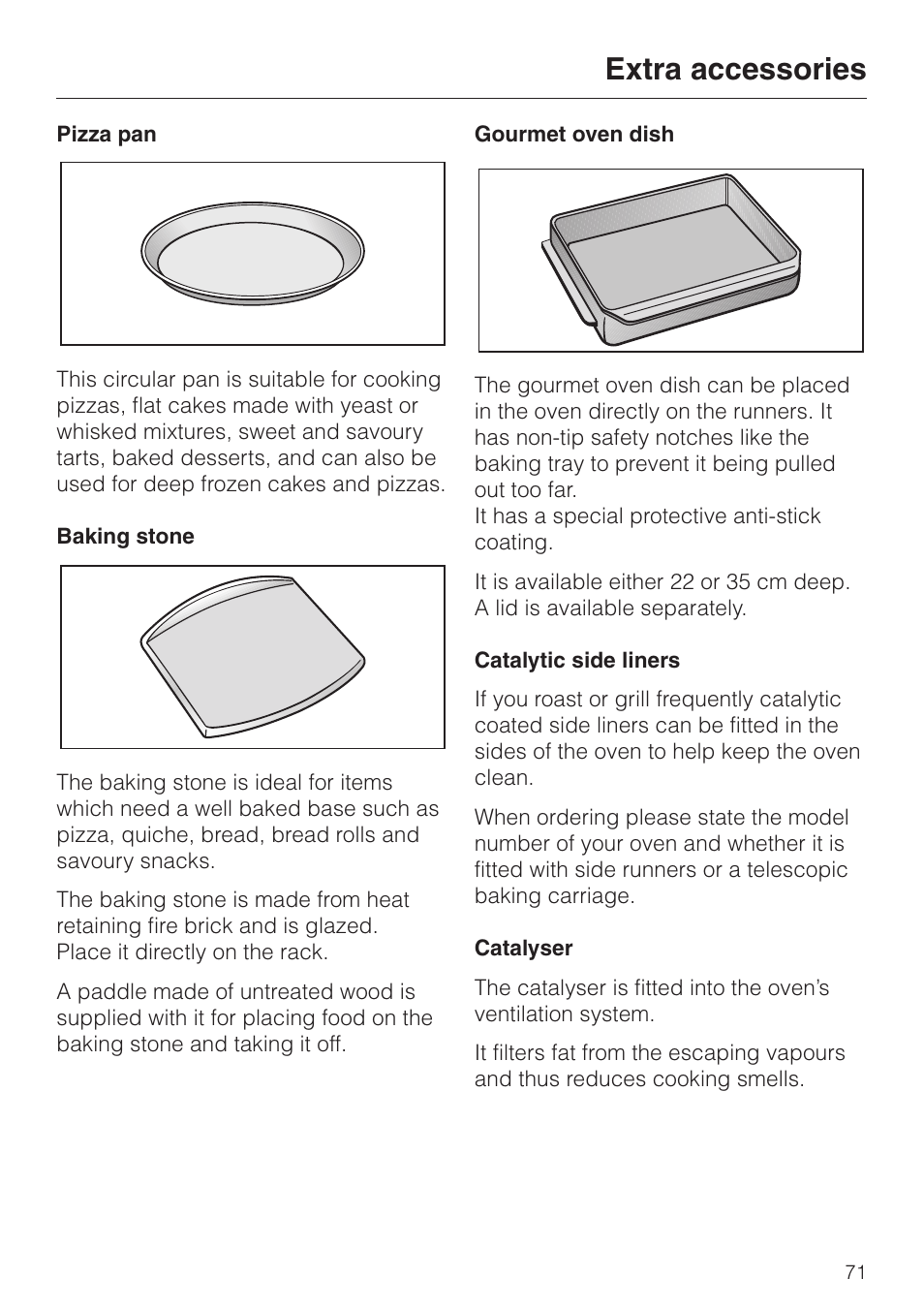 Extra accessories | Miele H334B User Manual | Page 71 / 76
