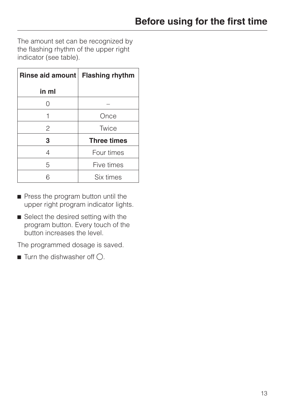 Before using for the first time | Miele G 2180 User Manual | Page 13 / 56