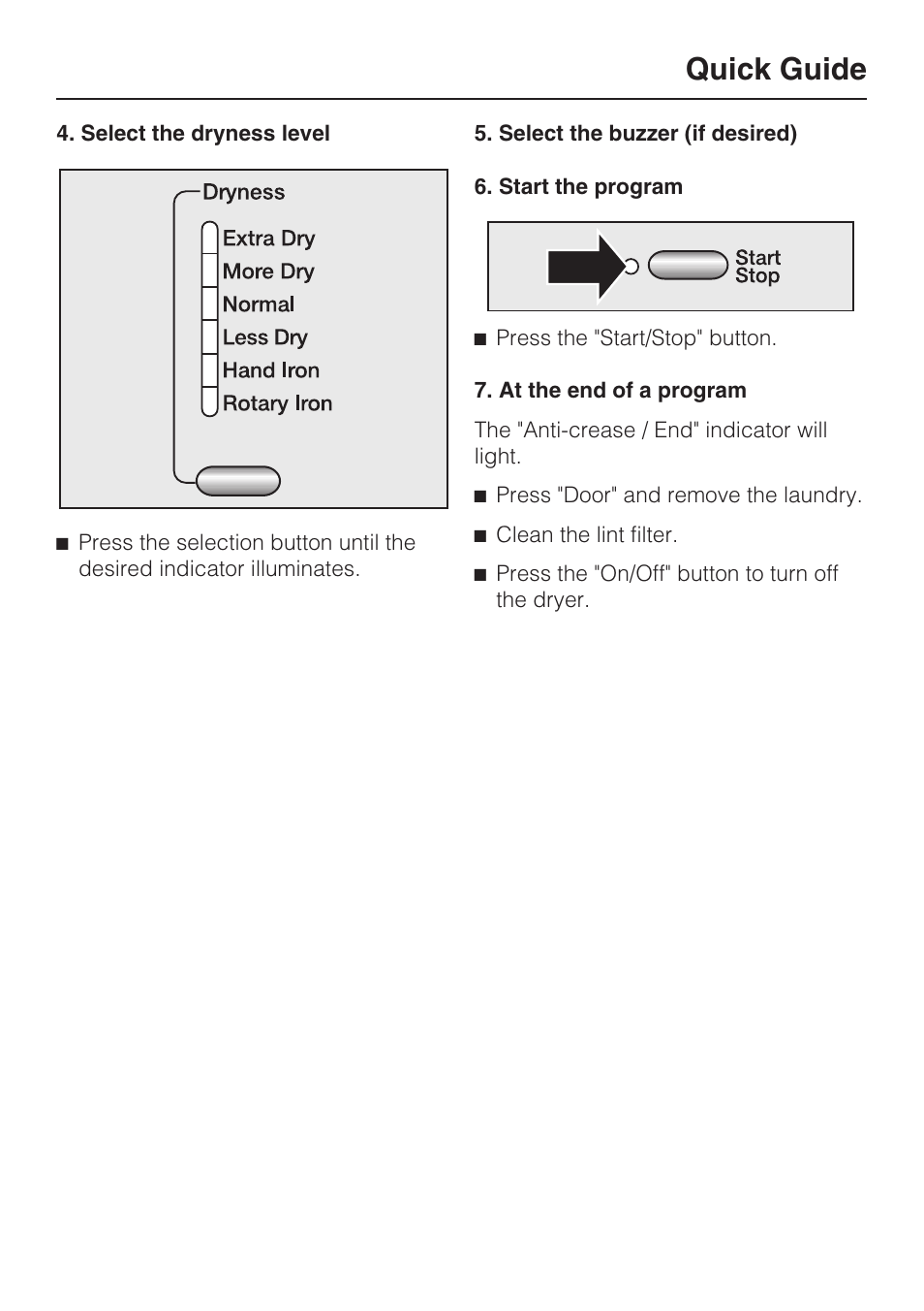 Quick guide | Miele T 8019 C User Manual | Page 23 / 44