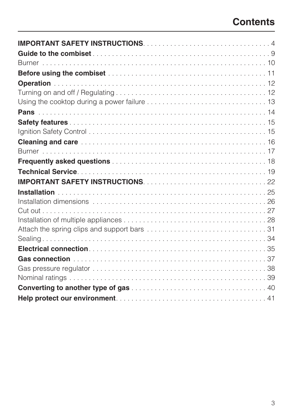 Miele CS1028 User Manual | Page 3 / 44