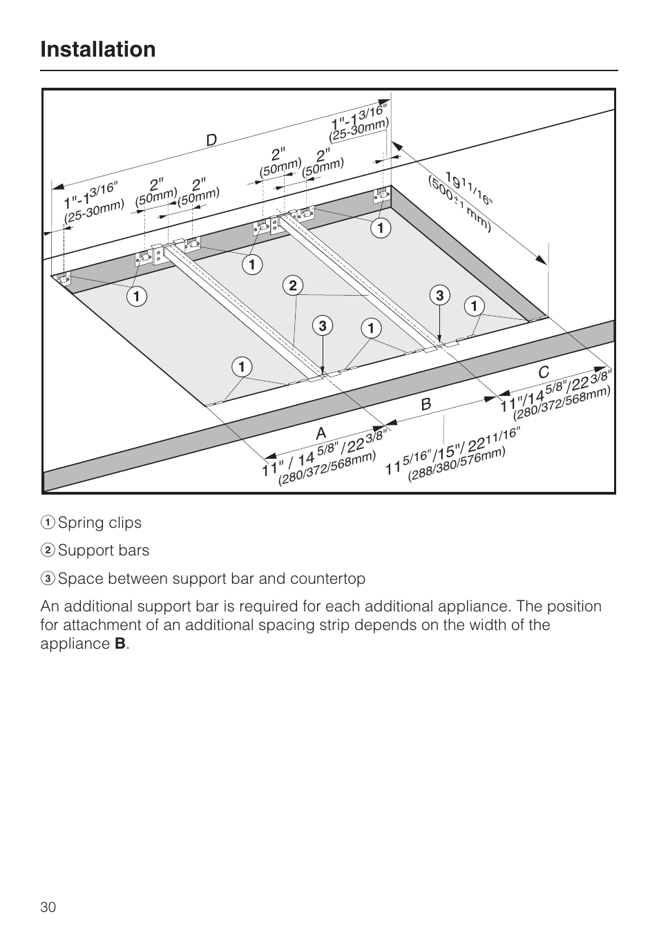 Ba a, Installation | Miele CS1028 User Manual | Page 30 / 44