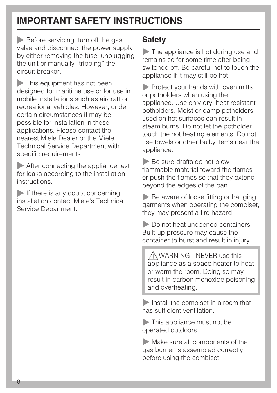 Important safety instructions | Miele CS1028 User Manual | Page 6 / 44