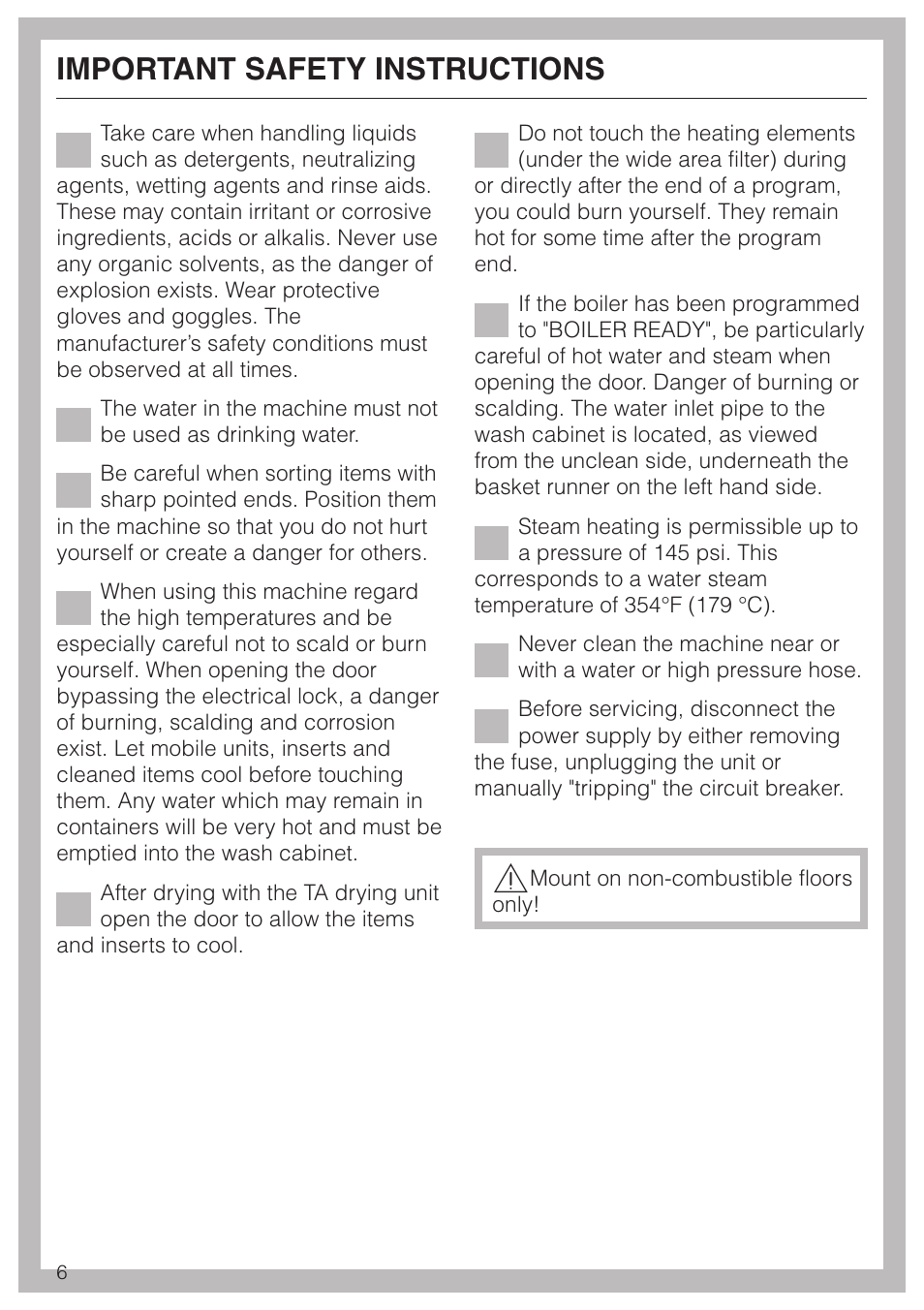 Important safety instructions | Miele G 7827 User Manual | Page 6 / 48